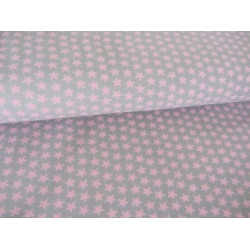 Jersey Sternchen rosa auf grau